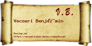 Vecseri Benjámin névjegykártya