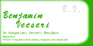 benjamin vecseri business card